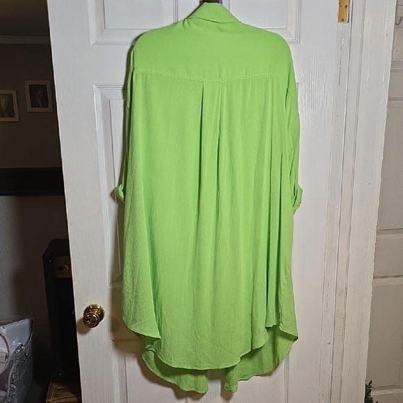 201 Torrid 3 3X Lime Green Cardigan Open Front Top Blouse Shirt - Picture 6 of 6